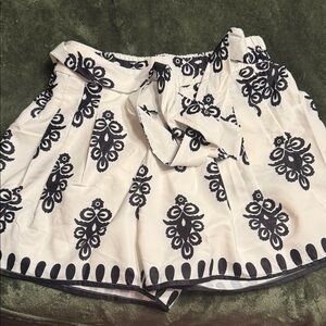 Black and White Patterned Shorts